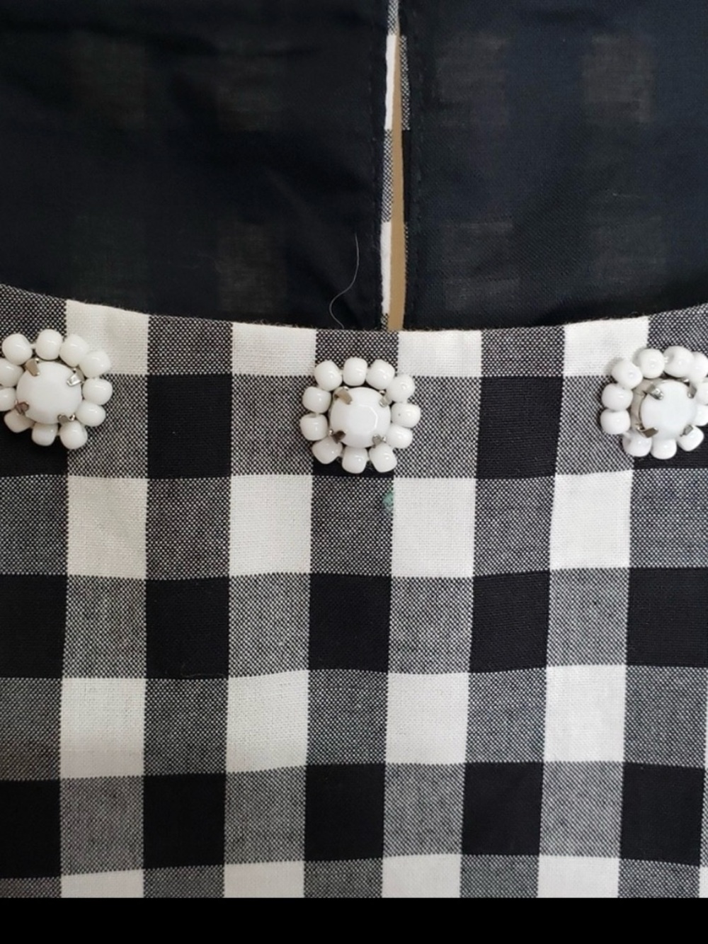 Talbots Black & White Gingham Jewel-Neck Sleeveless Top Size 24W - Picture 4 of 7